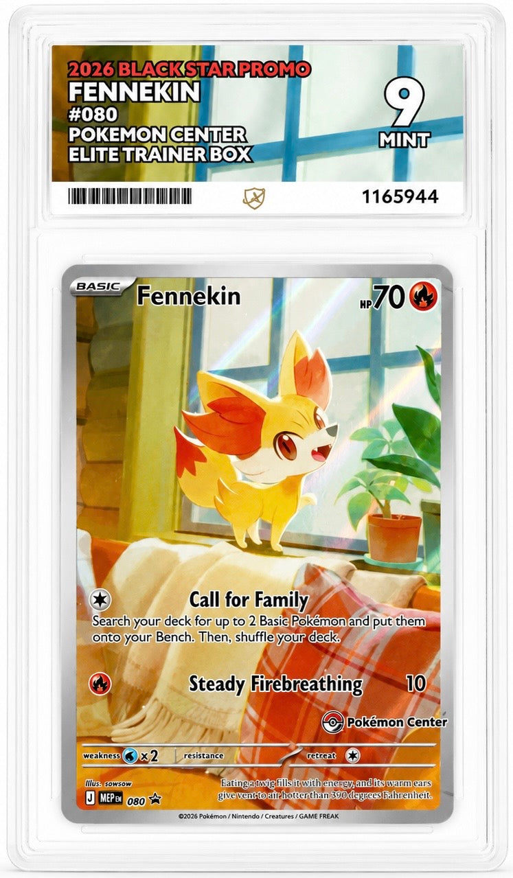 Fennekin #080 Pokémon Center Promo – ACE Grading 9 Mint – 2026