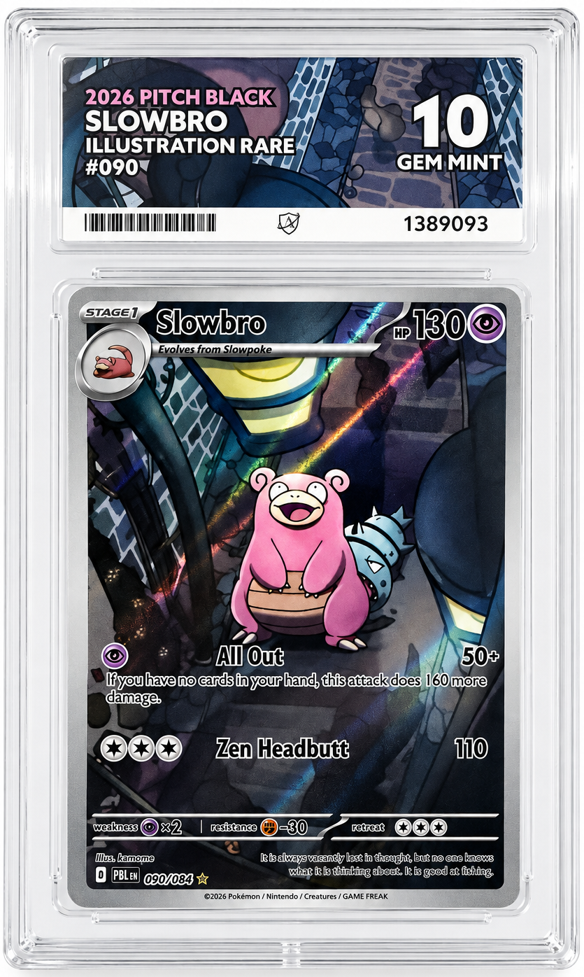 Slowbro 090/084 Pitch Black Illustration Rare ACE 10 Perfect Subgrades